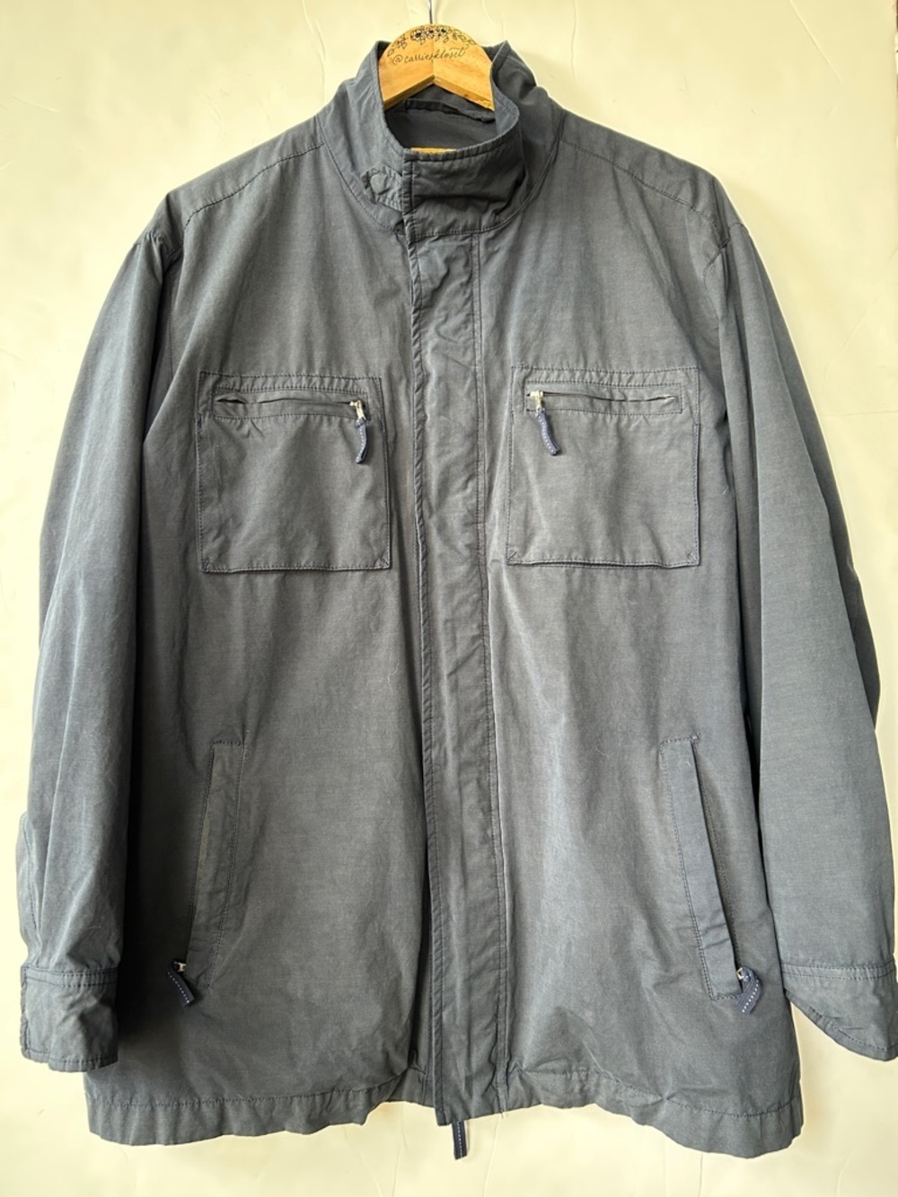 Robert Talbott Carmel Blue Windbreaker Jacket size XL - Picture 3 of 7